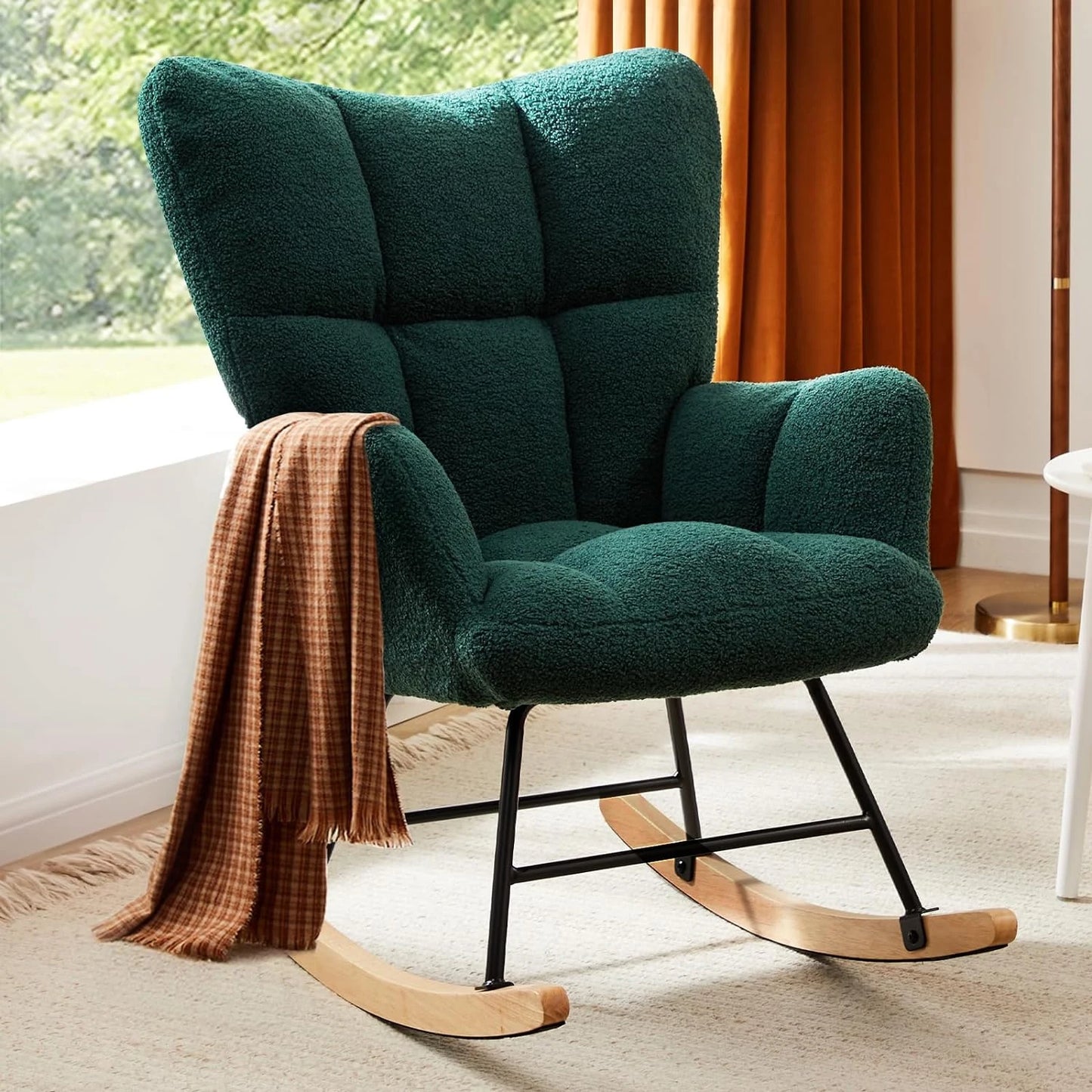 Studyset Modern Boucle Rocking Chair With Side Pocket