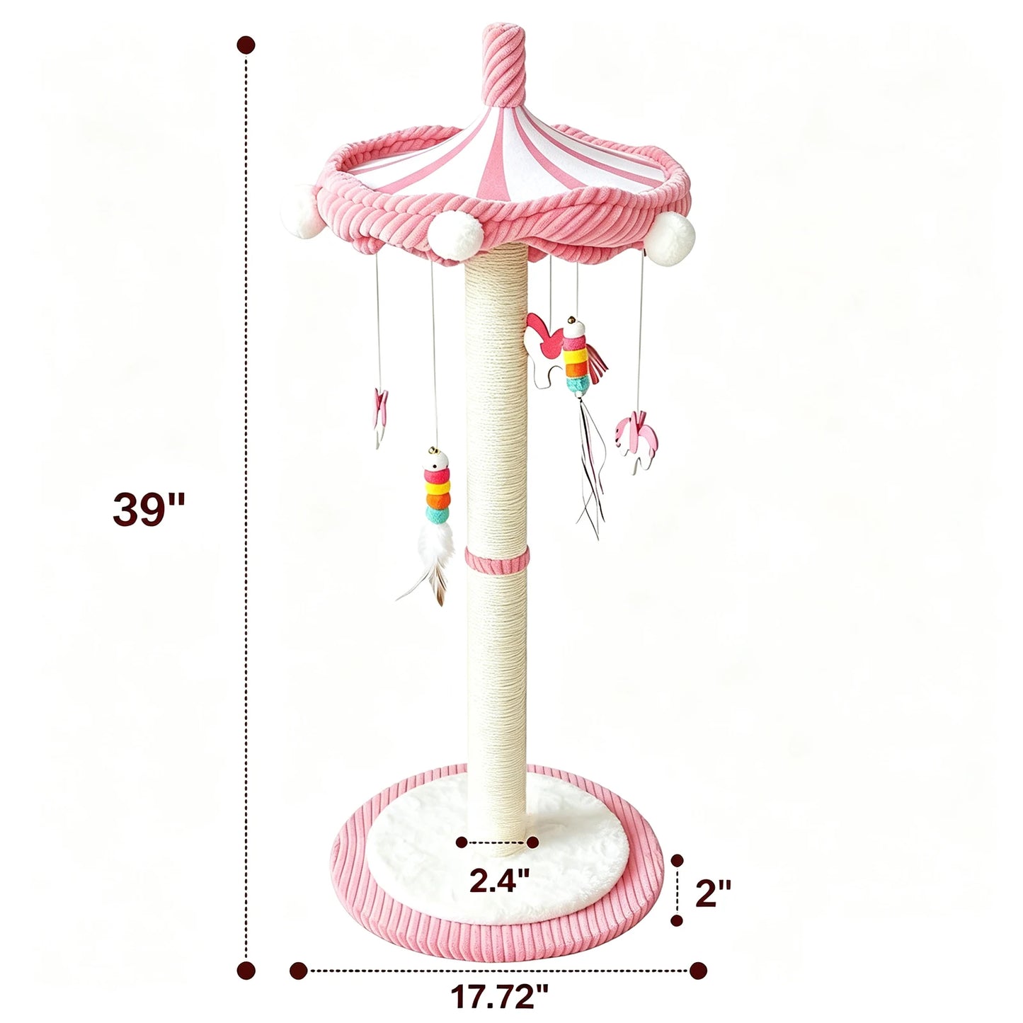 Cwv Carousel Cat Scratching Post With Rotating Toy Stand