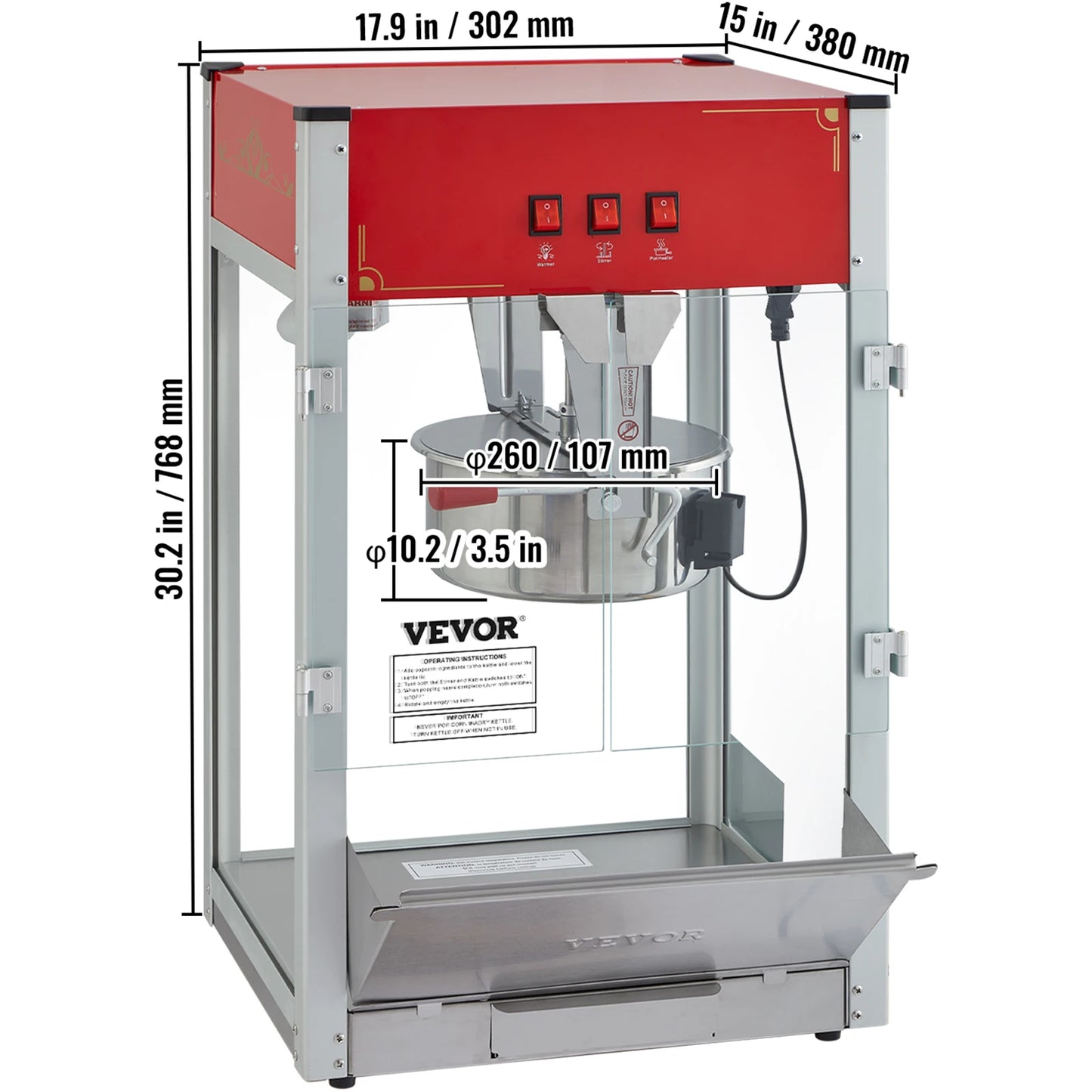SucceBuy Countertop Electric Popcorn Maker Machine