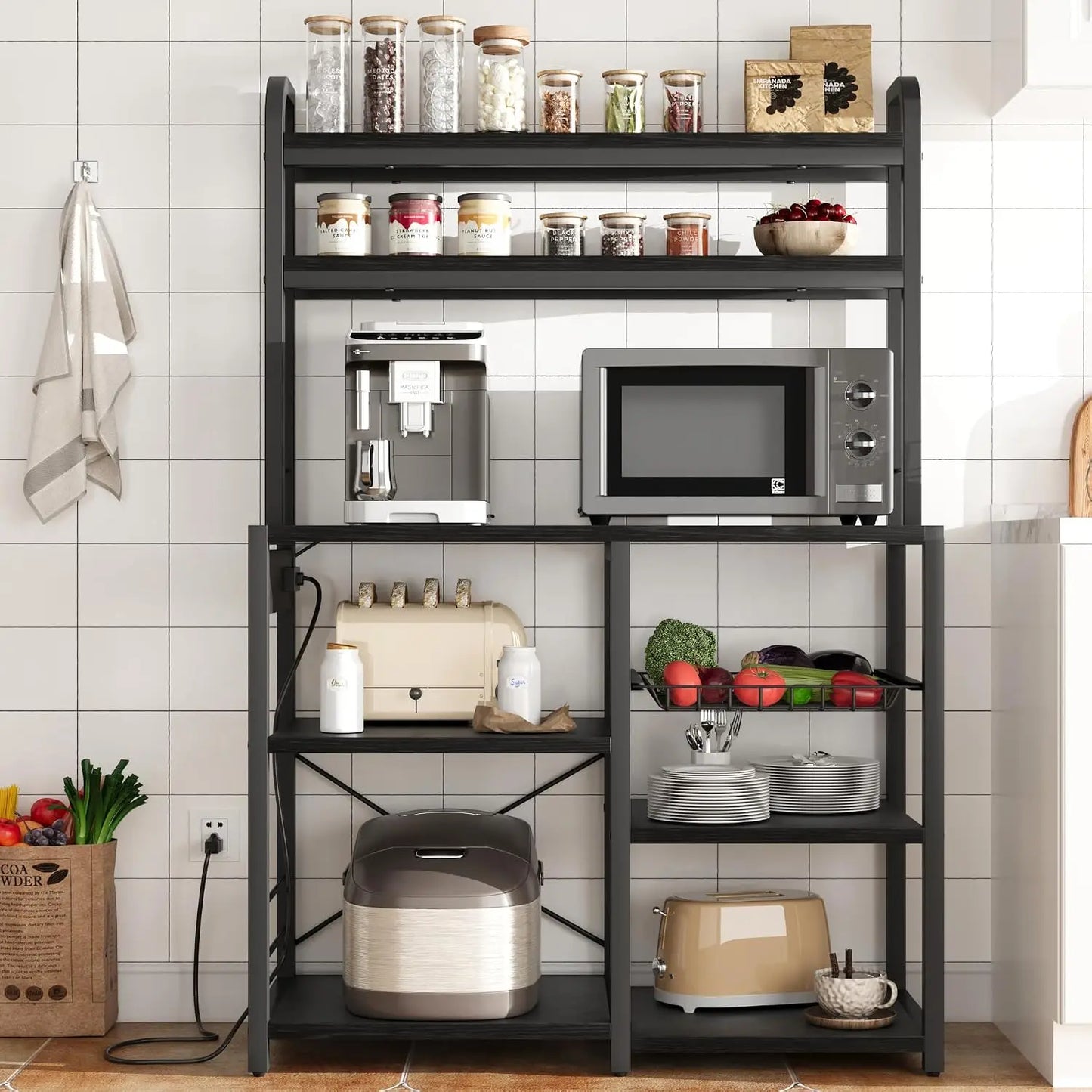 Twister CK Five Tier Kitchen Baker Rack With Power Outlet
