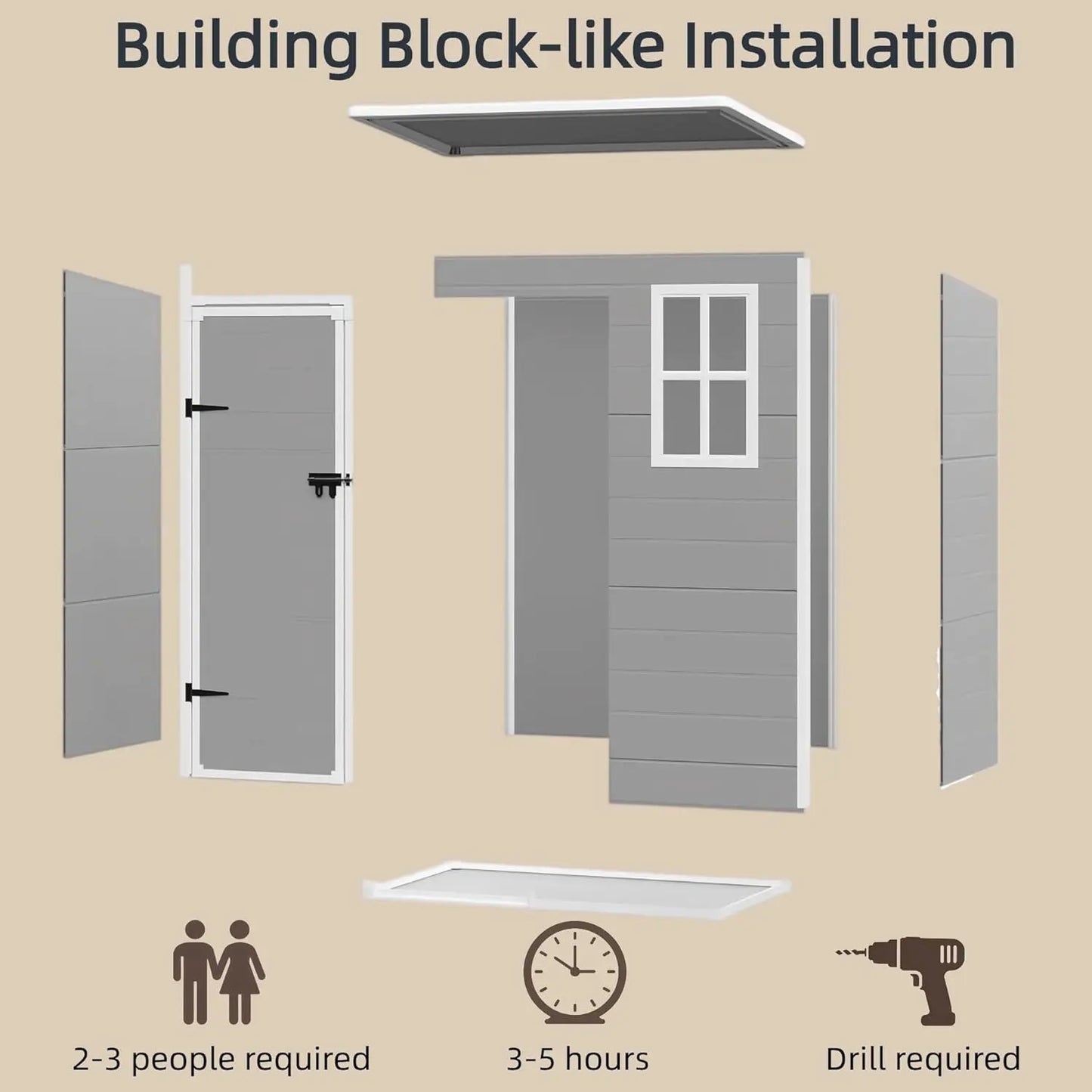 Resin Outdoor Storage Shed With Floor And Lockable Door