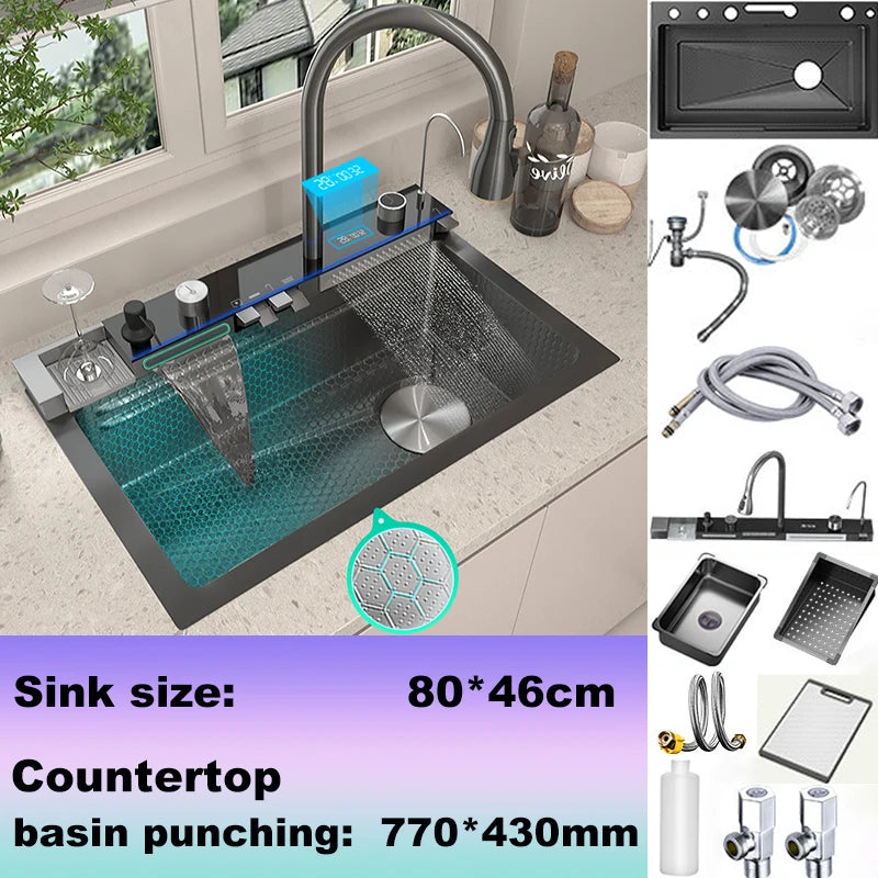 Telisiya Stainless Steel Kitchen Faucet With Digital Display
