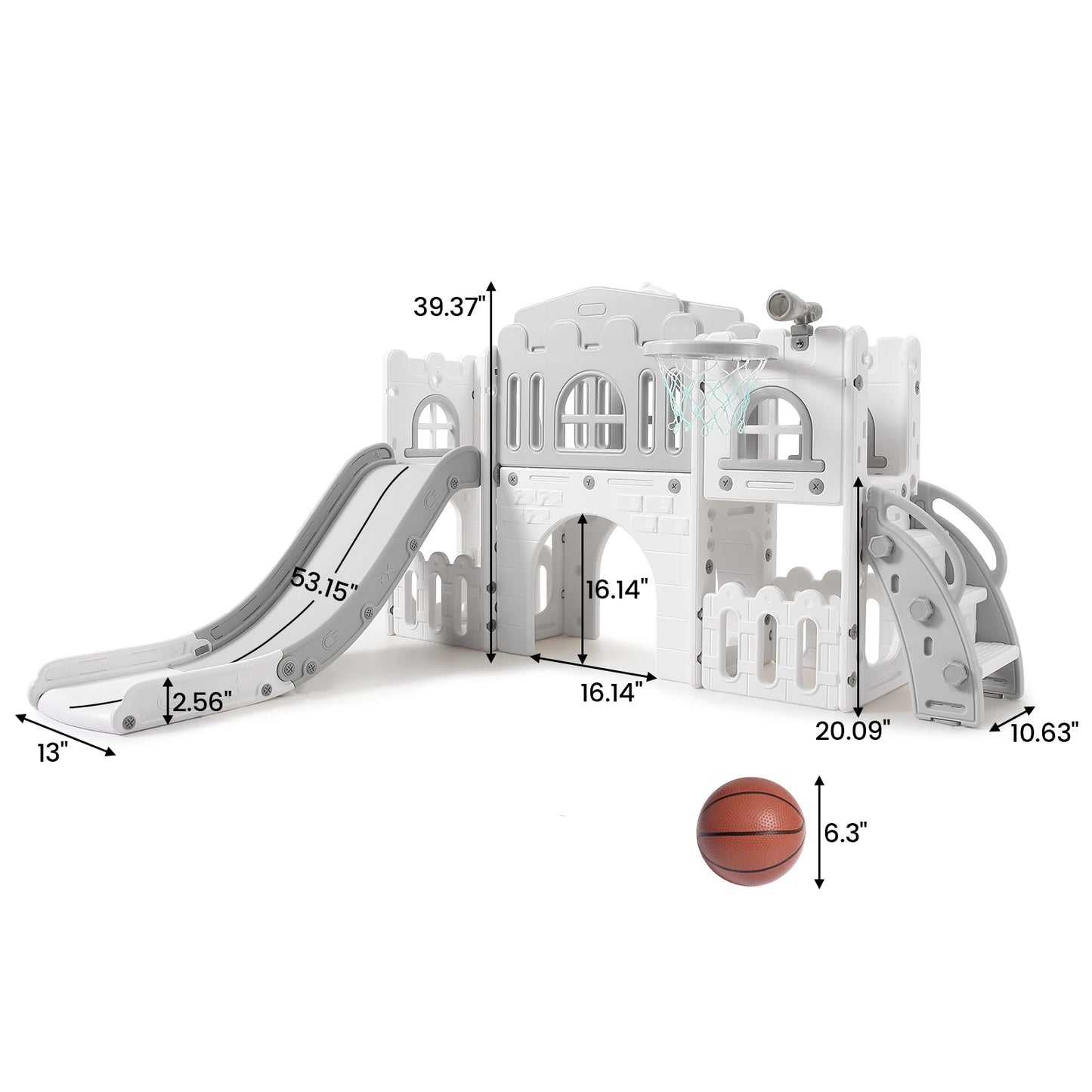 8 In 1 Toddler Slide Indoor Playground Playset Basketball Hoop