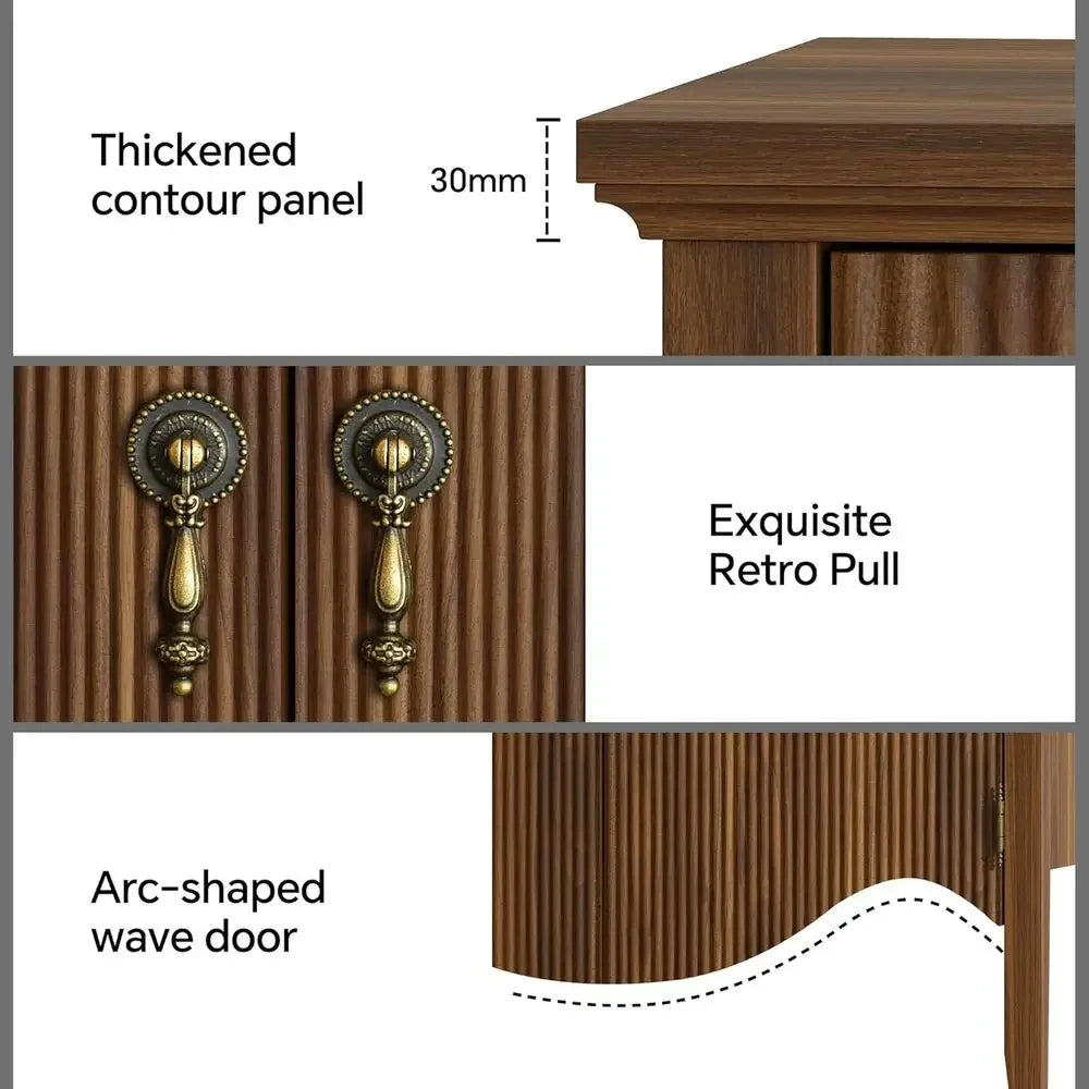 Set Of 2 Rustic Nightstands With Charging Station And Outlet