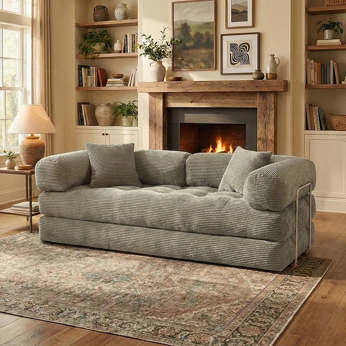 YQzyphyna Futon Sofa Bed 4 In 1 Convertible Couch Unit