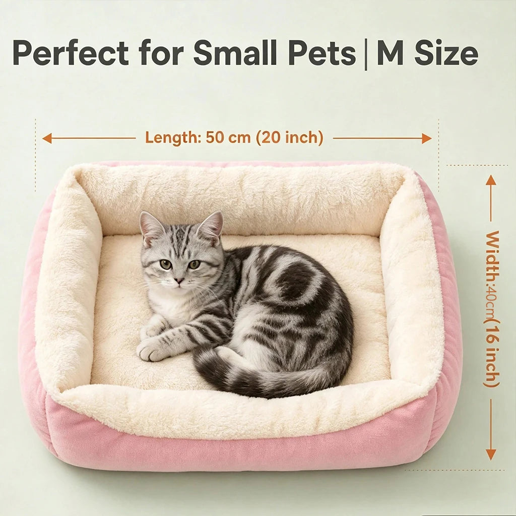 Warm Plush Orthopedic Pet Bed With Raised Edges For Pets