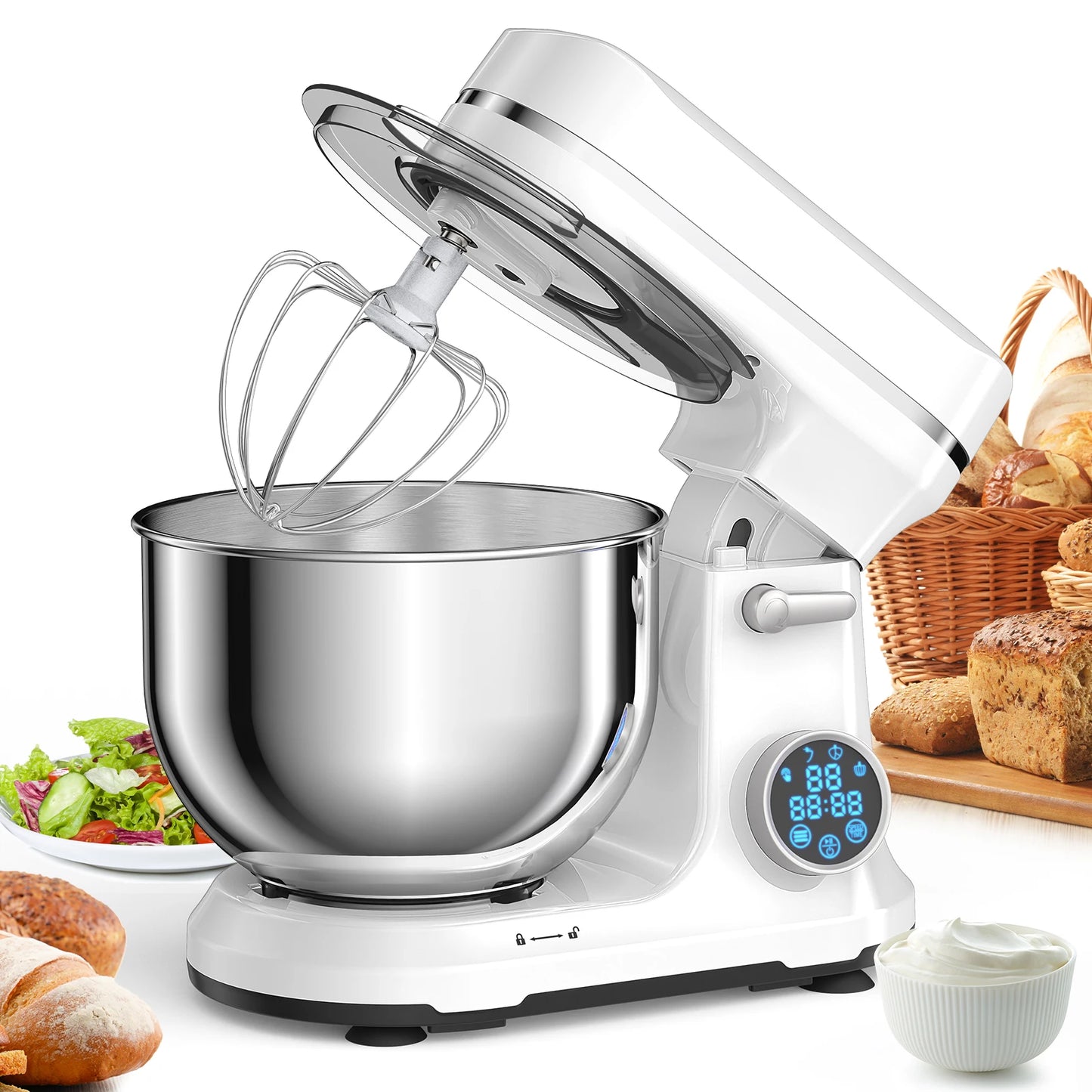 Biolomix Stand Mixer 1200W 11 Speed DC Motor Dough Hook
