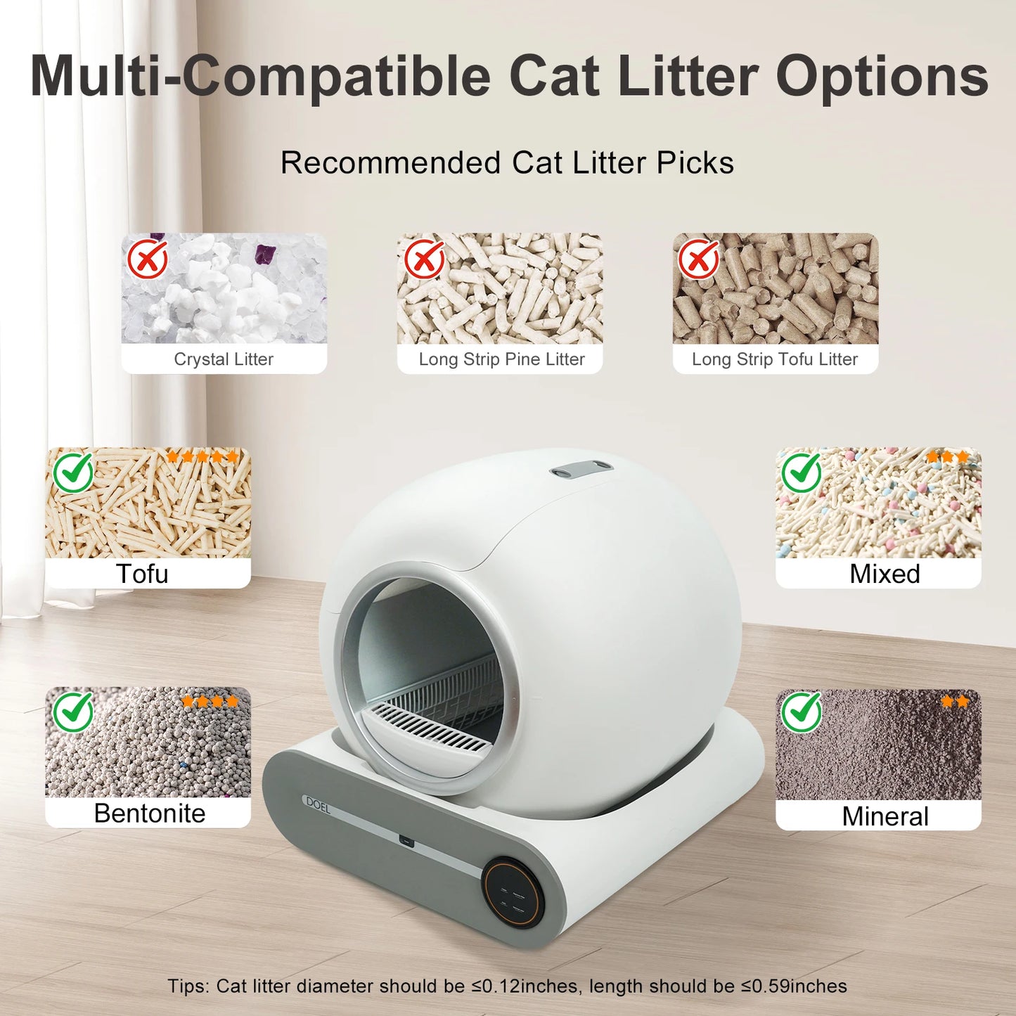 DOEL Automatic Self Cleaning Cat Litter Box With App WiFi