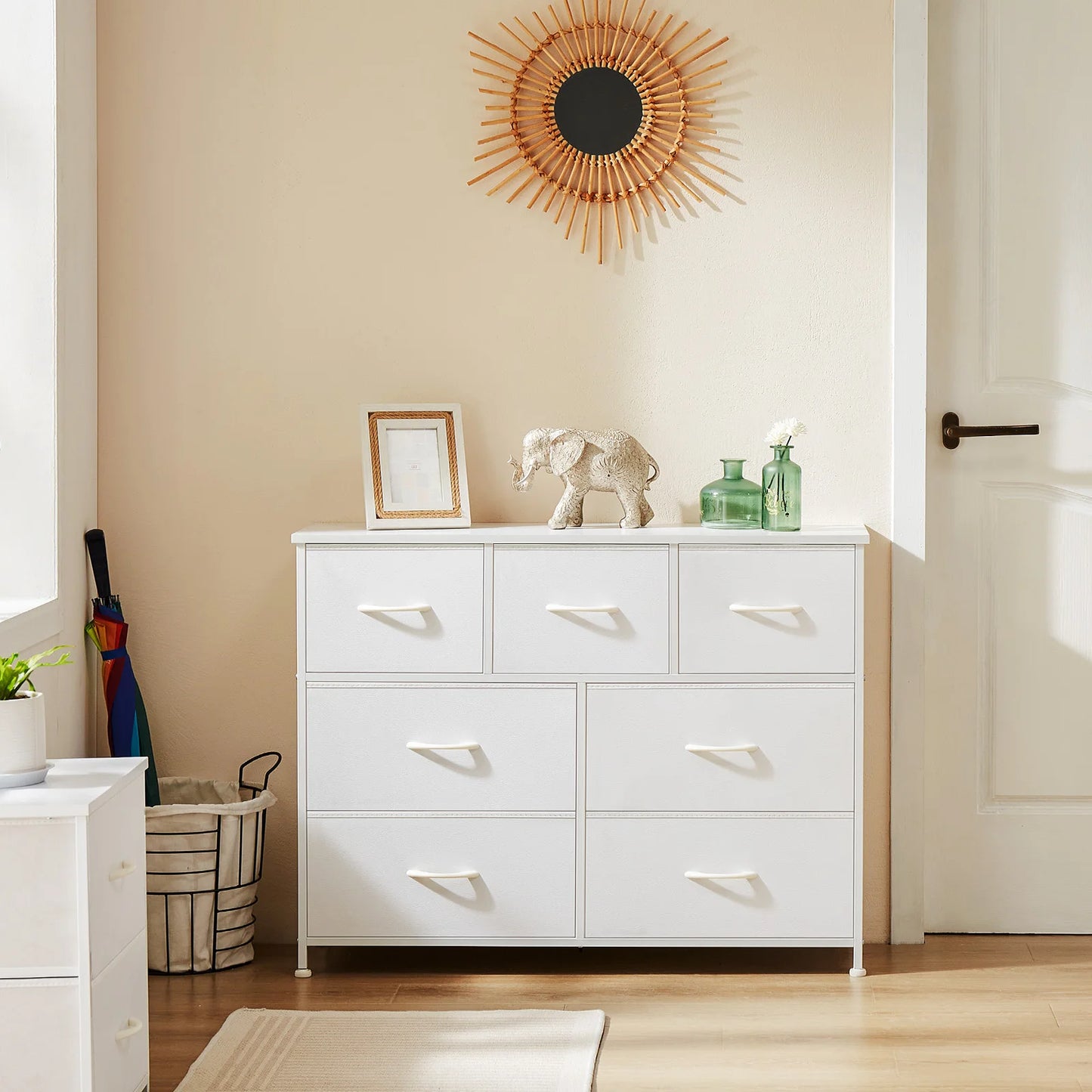 JHK Dresser With 7 Fabric Drawers Organizer Storage