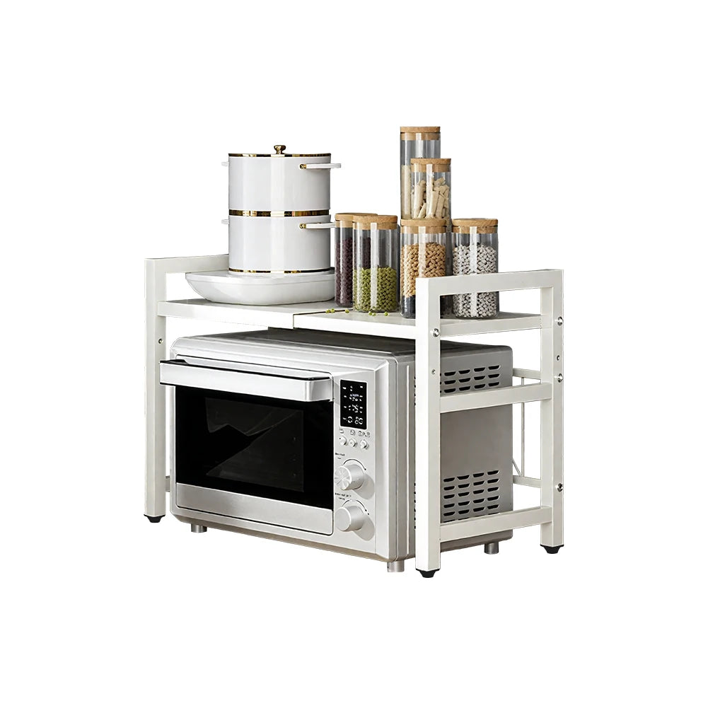 Expandable Metal Kitchen Storage Rack For Microwaves And Condiments