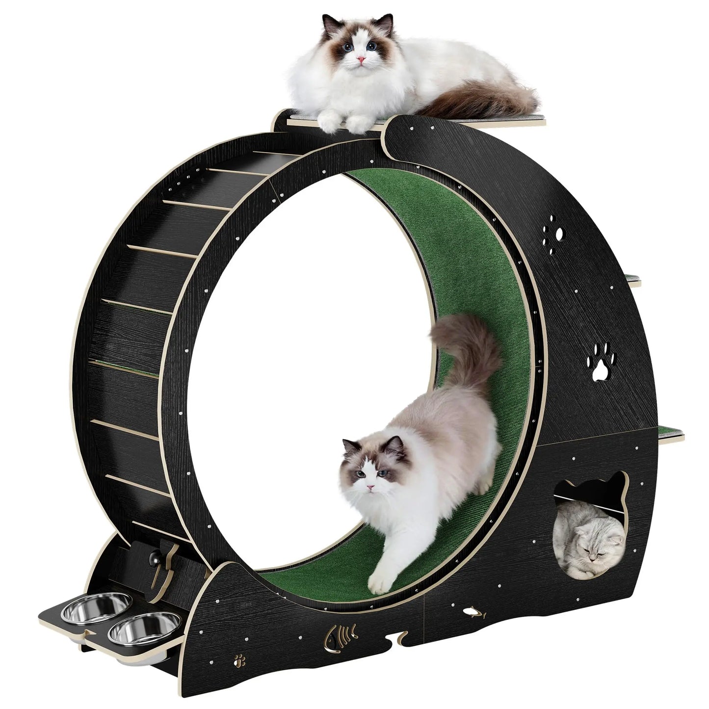 HiMISS Multifunctional Cat Exercise Wheel Scratch Post