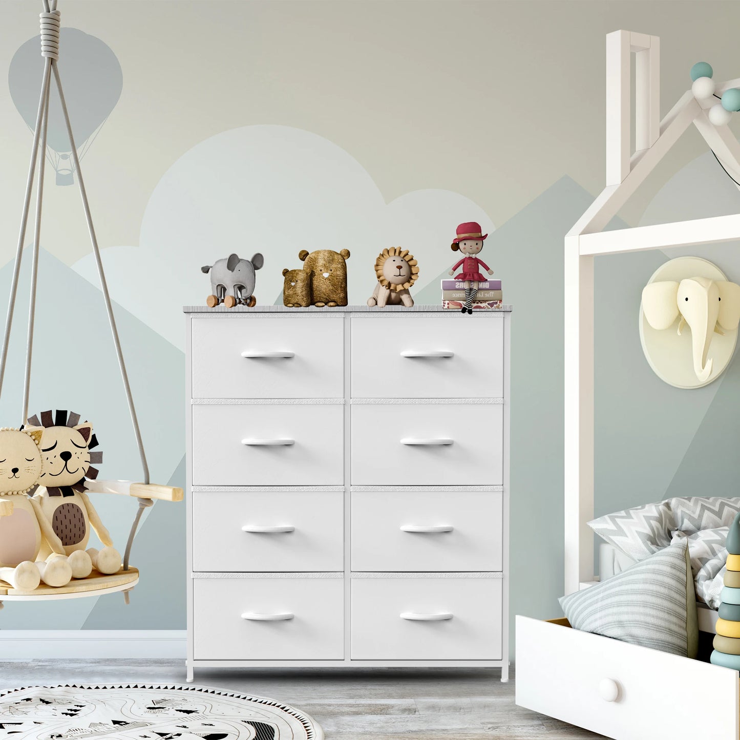 JHK Eight Drawer Wardrobe With Durable Steel Frame