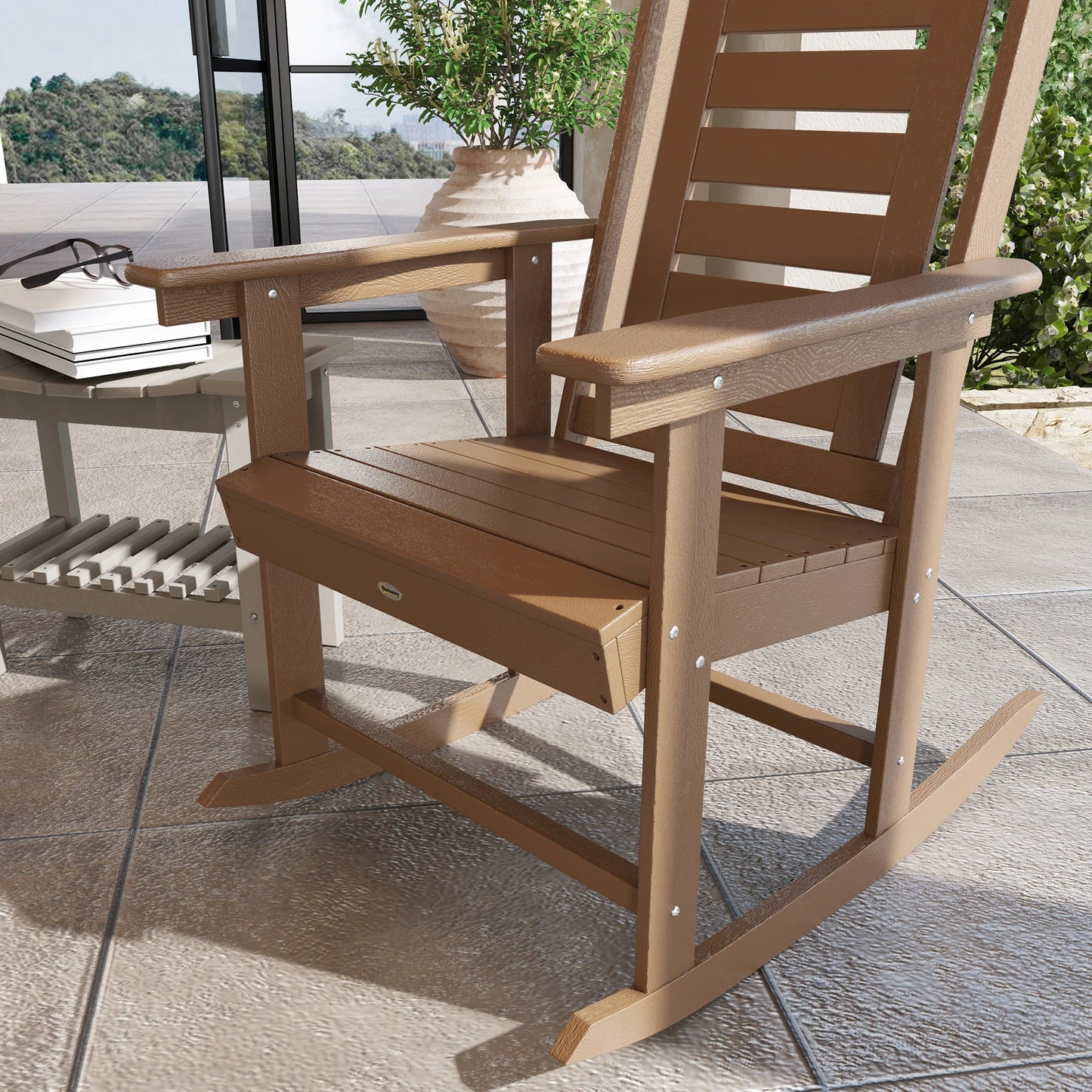 Outsunny High Back Outdoor Patio Rocking Chairs Set