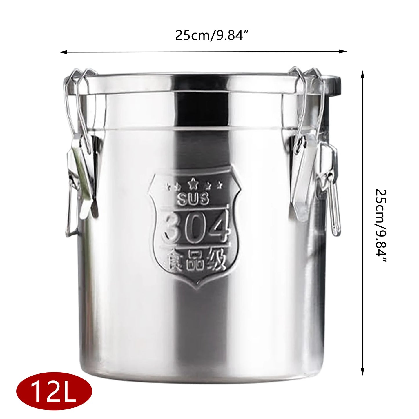 Stainless Steel Airtight Kitchen Rice Cereal Storage Canister