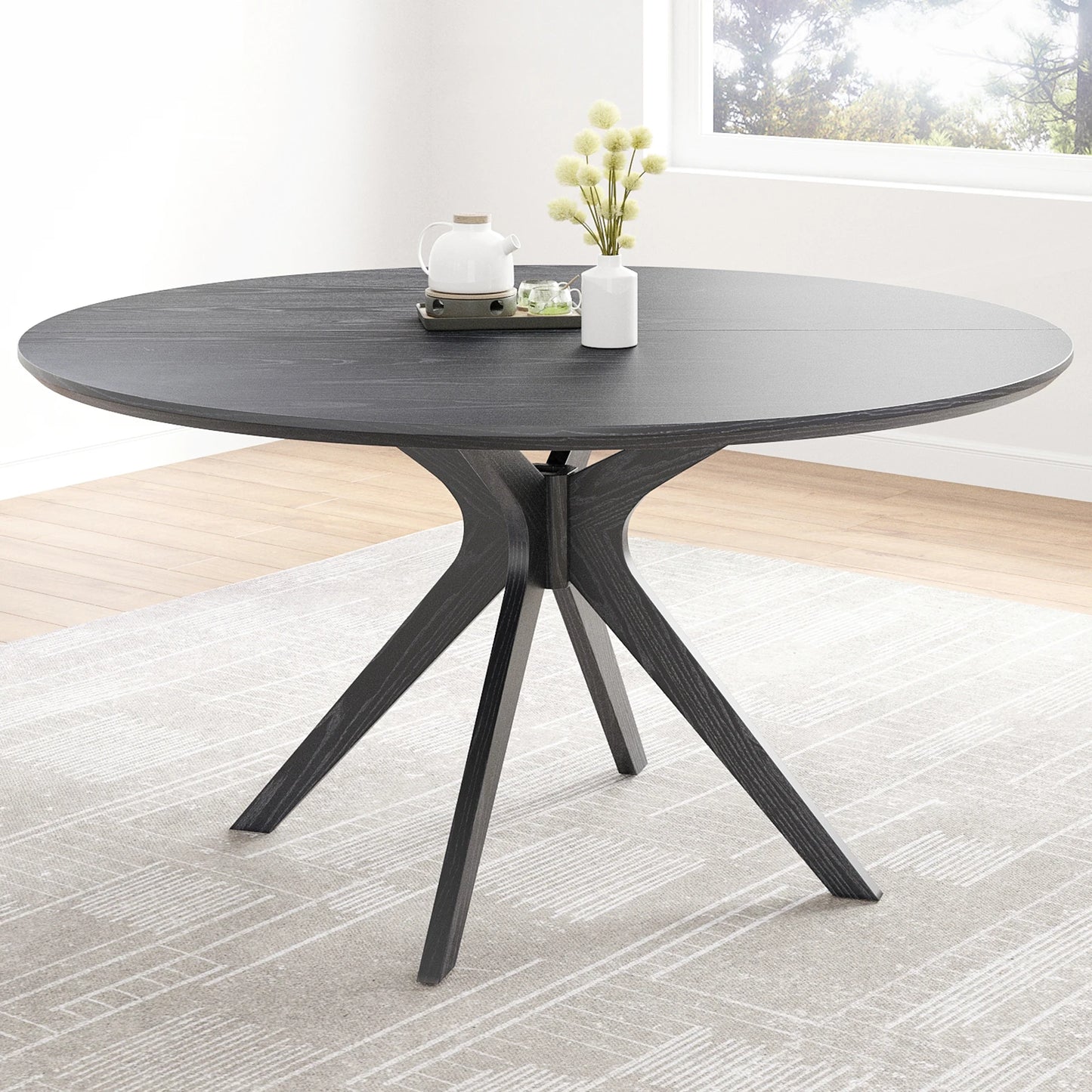 Farini Round Natural Wood Dining Table For Four Persons
