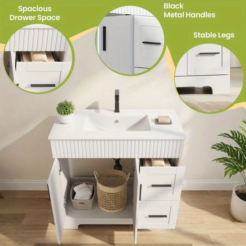 Modern Erommy Bathroom Vanity With Sink And Faucet