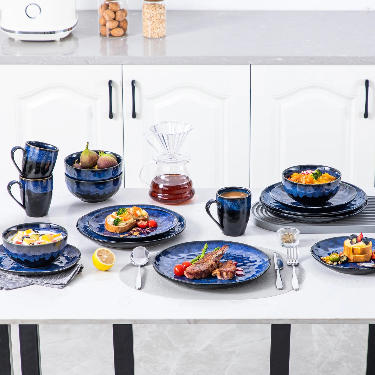 MALACASA Dinnerware Set Service for 4, 8, 12 Guests