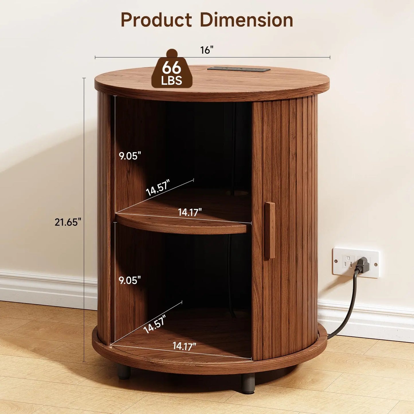 Onbrill Fluted Round End Tables 2 Pack Living Room