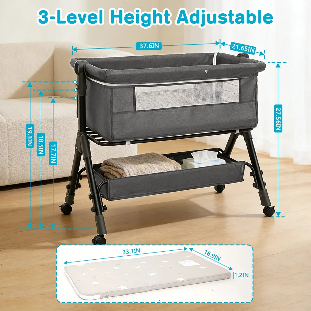 Portable Foldable Baby Bassinet Bedside Sleeper For Infants