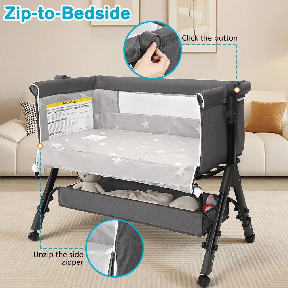 Portable Foldable Baby Bassinet Bedside Sleeper For Infants