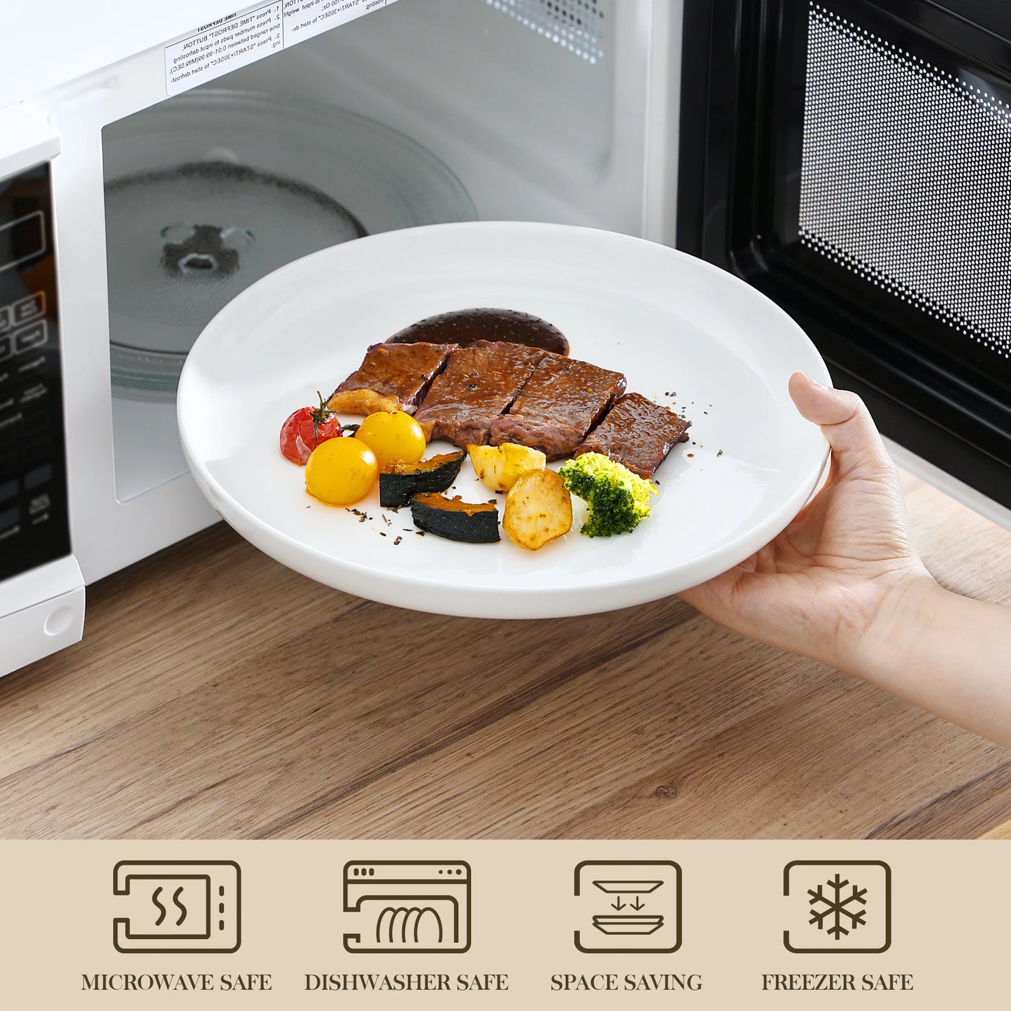 MALACASA Porcelain Dinnerware Set Service For Four Dishwasher Safe