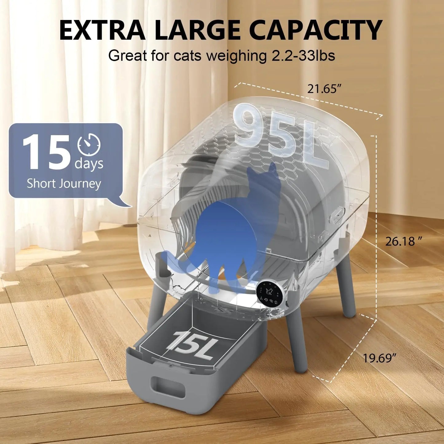 Fumoi Smart Self-Cleaning Cat Litter Box With App Control