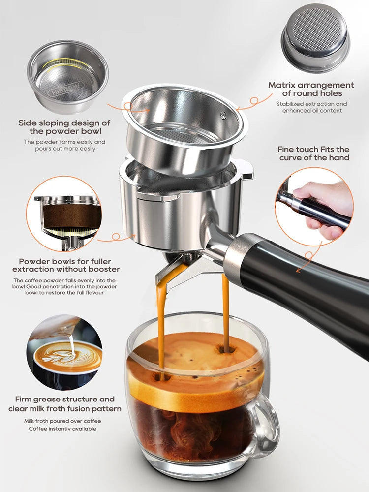 HiBREW 20Bar Semi Automatic Espresso Machine H10B Temperature Adjustable