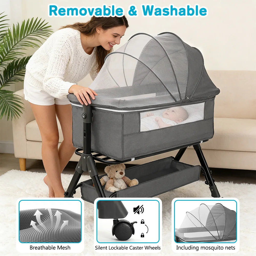 Portable Foldable Baby Bassinet Bedside Sleeper For Infants