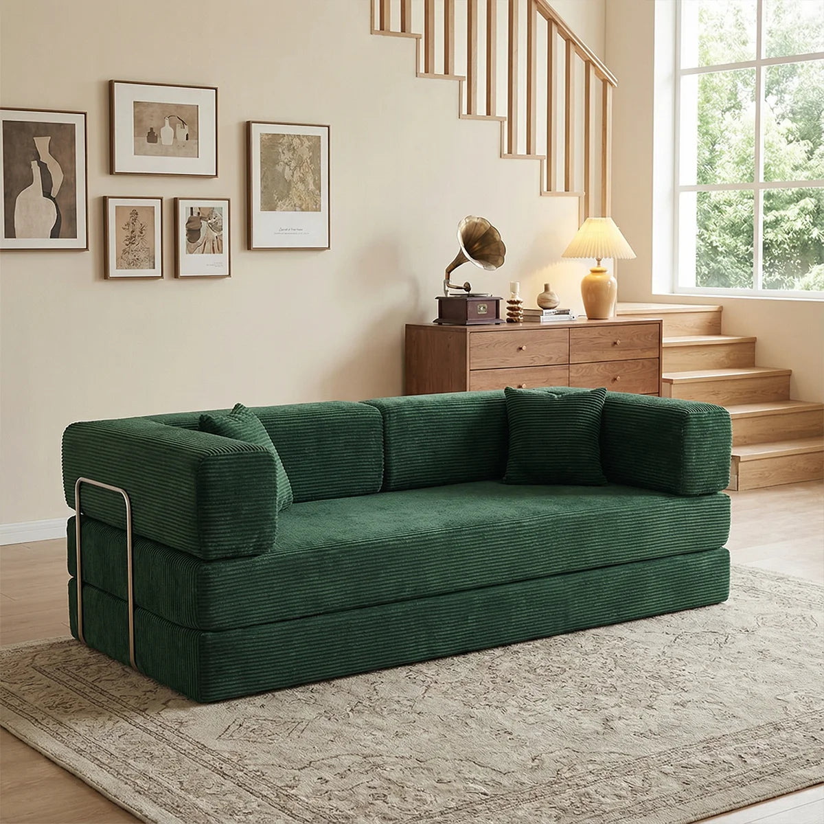 YQzyphyna Futon Sofa Bed 4 In 1 Convertible Couch Unit