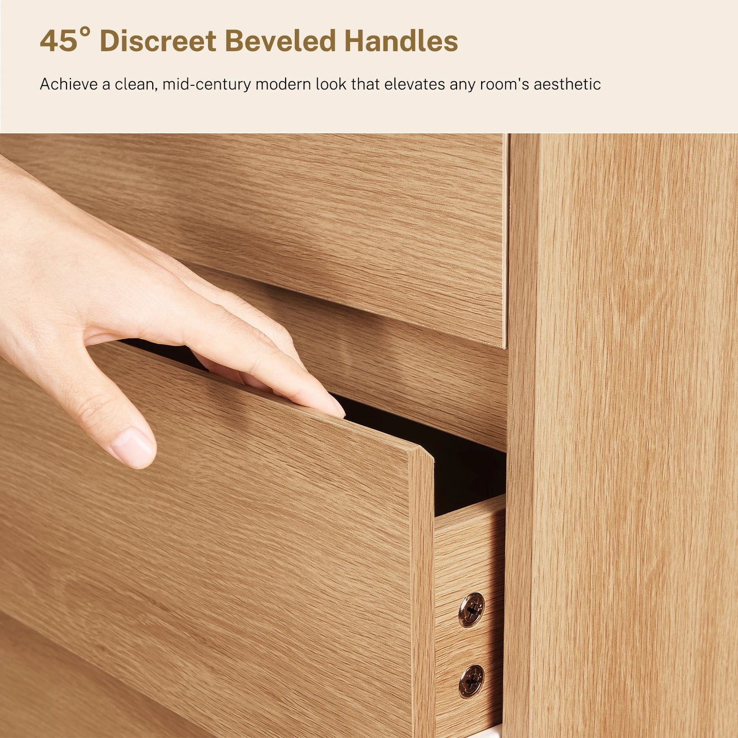 Wood 9 Drawer Dresser For Bedroom With Curved Profile Design