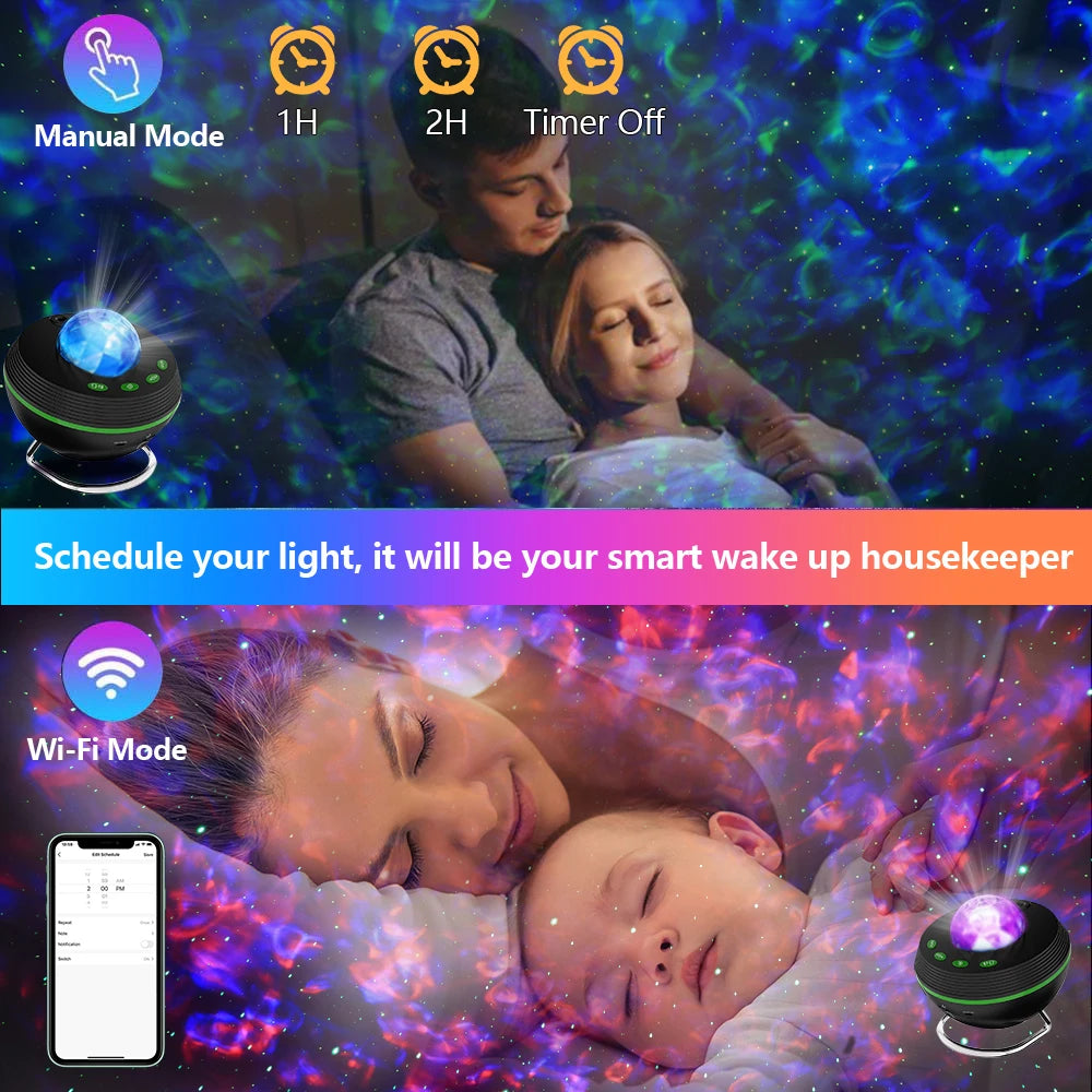 Ausyle Tuya Smart LED Galaxy Star Ocean Wave Projector