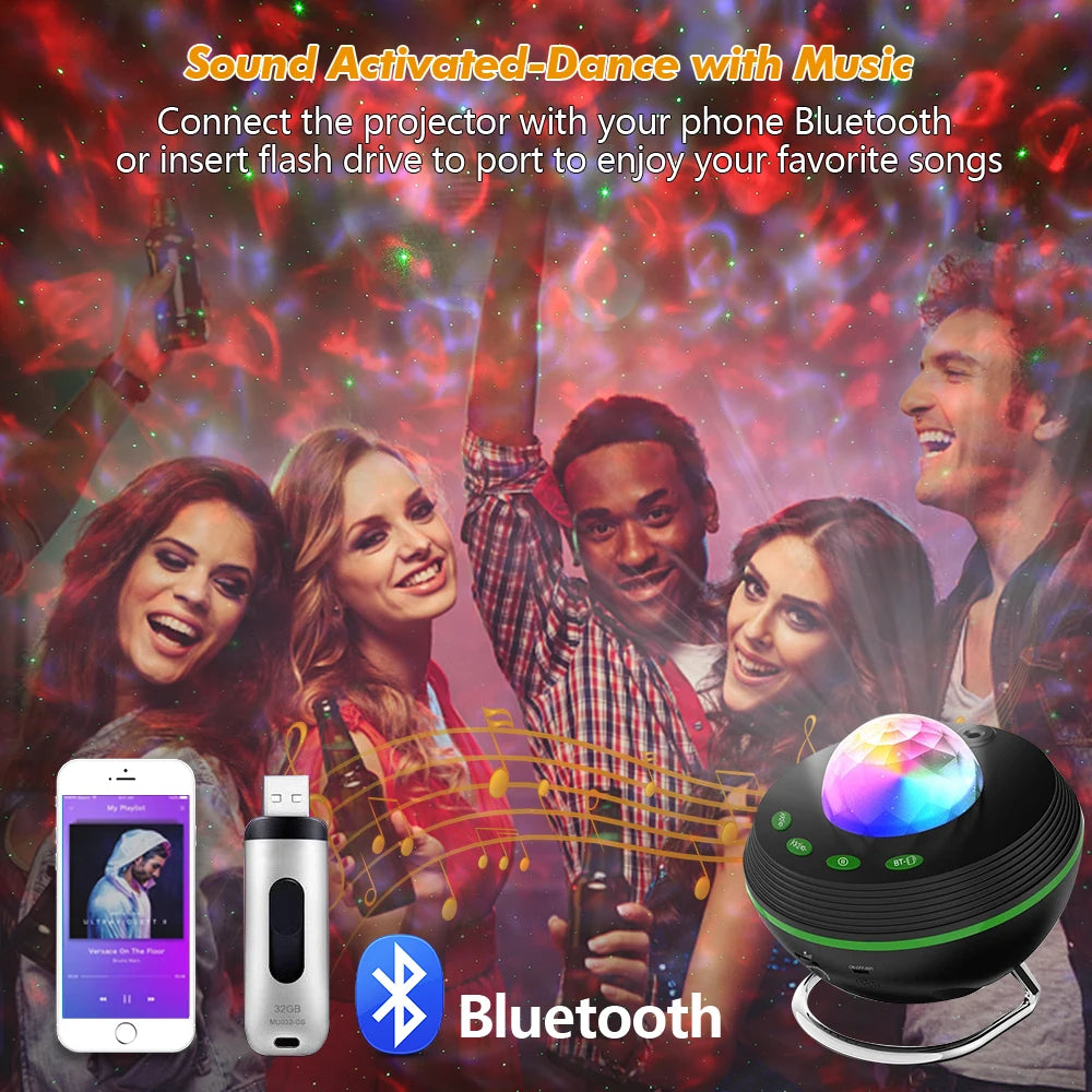 Ausyle Tuya Smart LED Galaxy Star Ocean Wave Projector