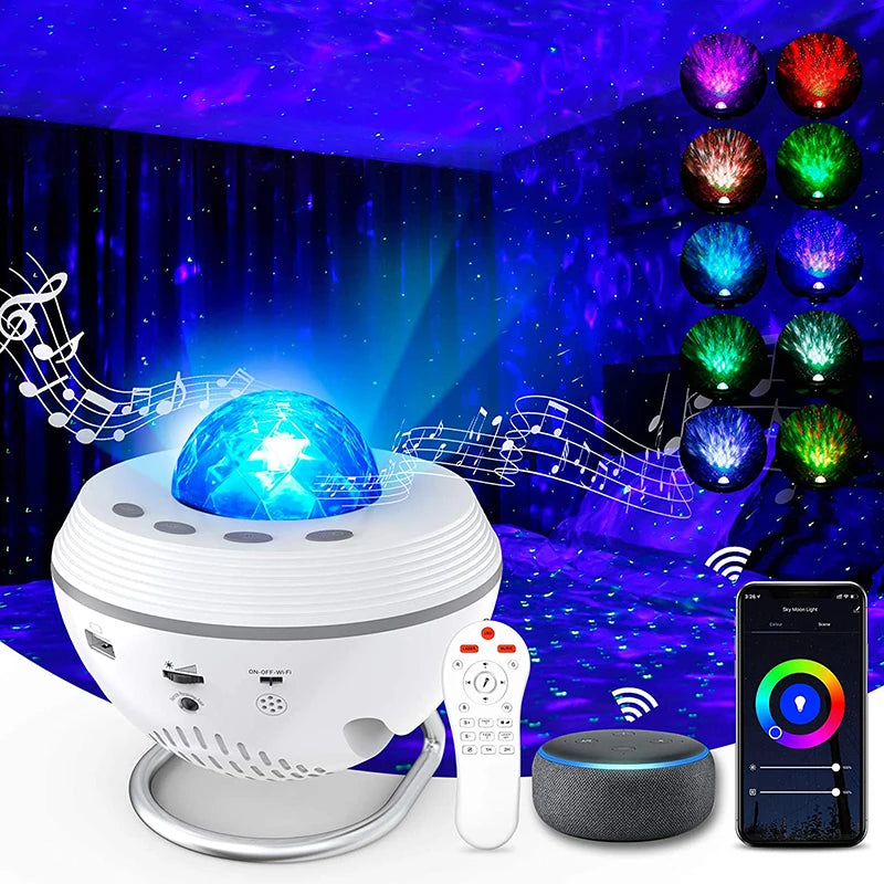 Ausyle Tuya Smart LED Galaxy Star Ocean Wave Projector