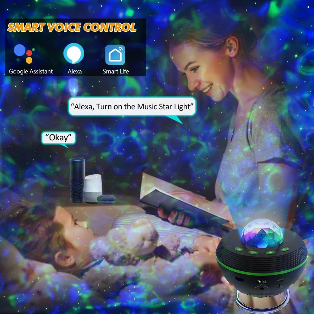 Ausyle Tuya Smart LED Galaxy Star Ocean Wave Projector