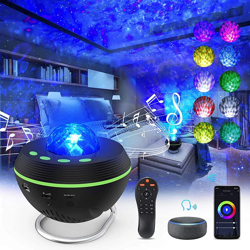 Ausyle Tuya Smart LED Galaxy Star Ocean Wave Projector