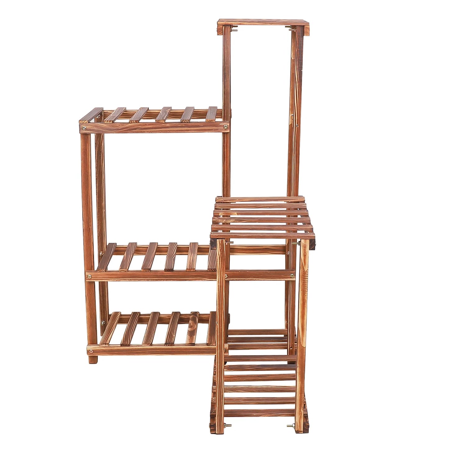 BINGOPAW Wooden 6 Tier Plant Corner Shelf Display Rack