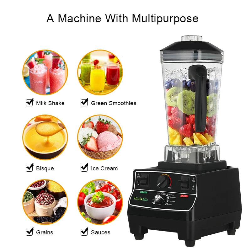 BioloMix Professional Smart Timer Blender Juicer Food Processor