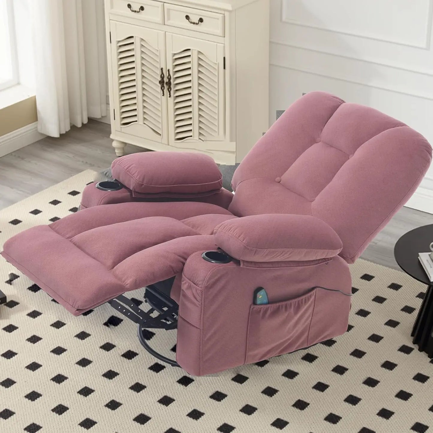 CHENGWEI Rocker Recliner Chair With Massage And Heat
