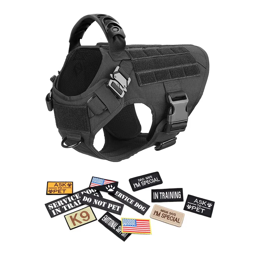 Padded Tactical Dog Harness Vest With Nylon Quick Release Buckle