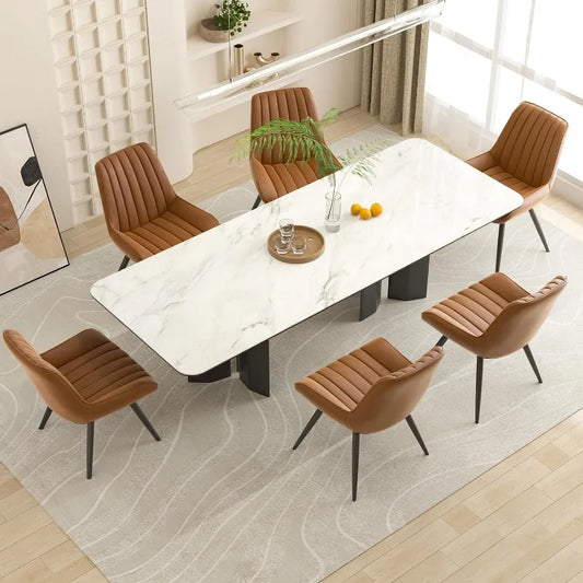 Nalupatio Modern Dining Chairs Set Of 6 Upholstered Fabric