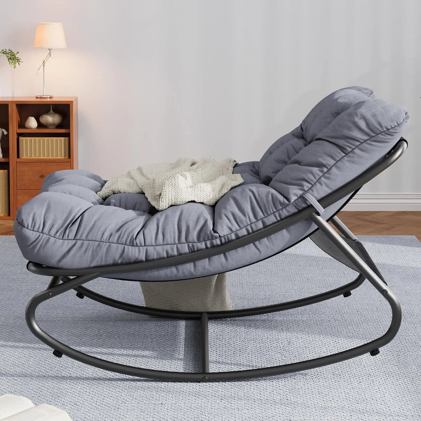 HiMISS Heavy Duty Outdoor Patio Rocking Chair With Thick Cushion