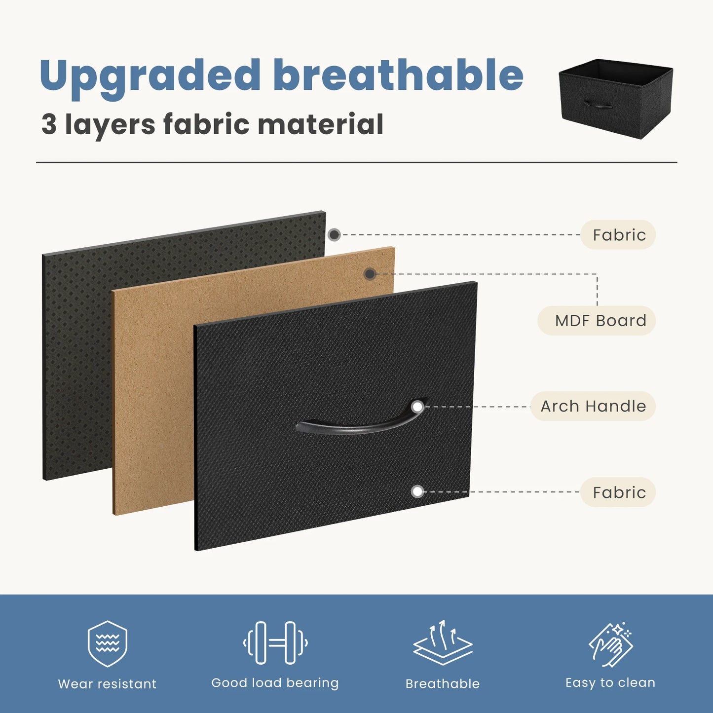 JHK Dresser With 7 Fabric Drawers Organizer Storage