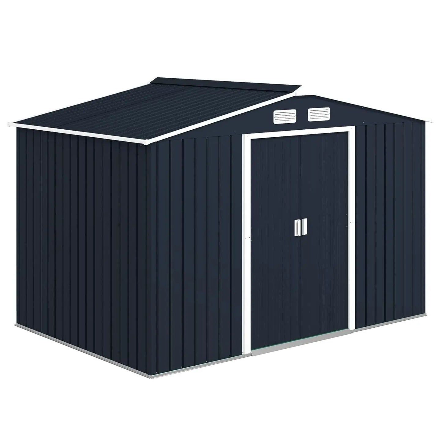 Metal Outdoor Storage Shed With Lockable Doors And Air Vents