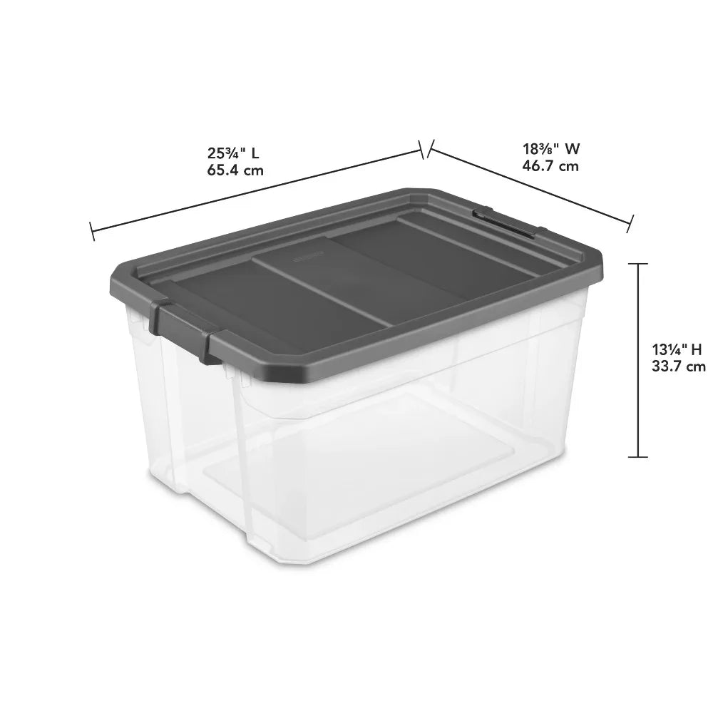 Two Pack Stacker Boxes With Durable Latch Lid Storage