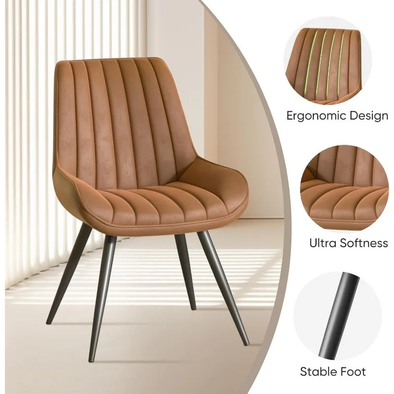 Nalupatio Modern Dining Chairs Set Of 6 Upholstered Fabric