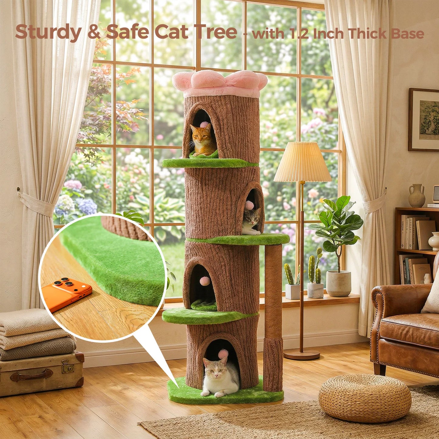 PAWZ Road Large Cat Tree Tower With 4 Condos And Scratching Post