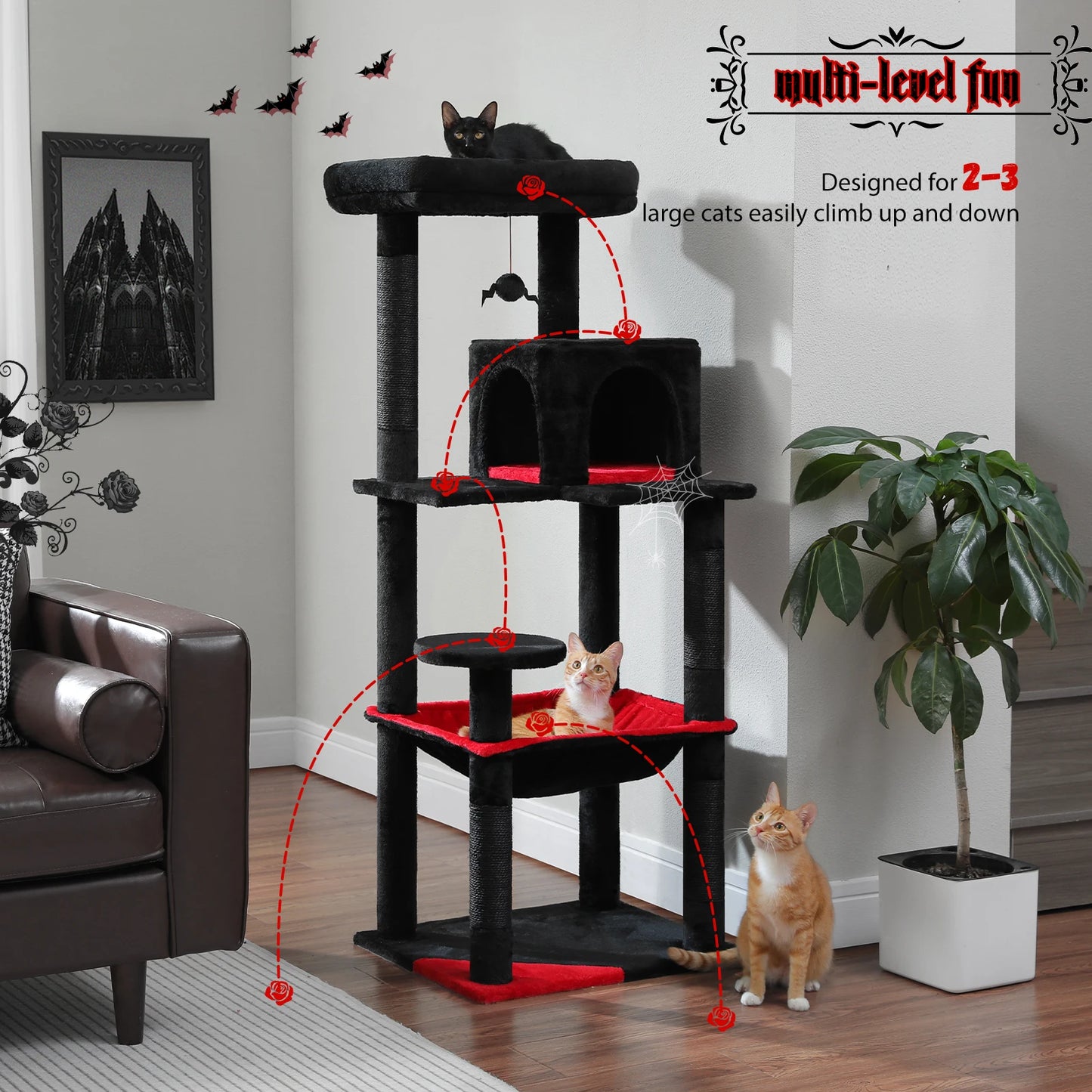 Pawz Road Five Level Cat Tree Tower With Sisal Posts