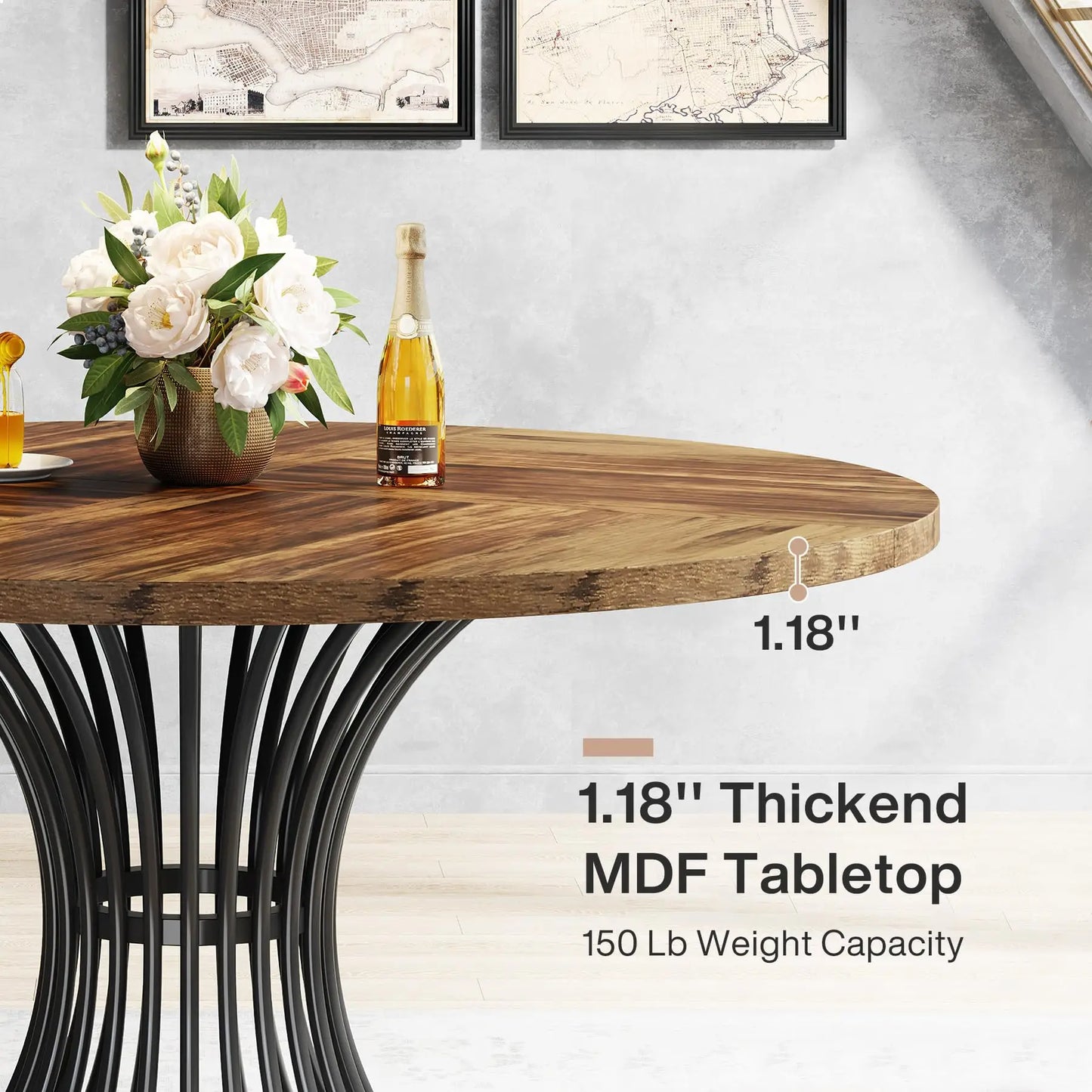 Tribesigns Round Wooden Dining Table For Modern Homes
