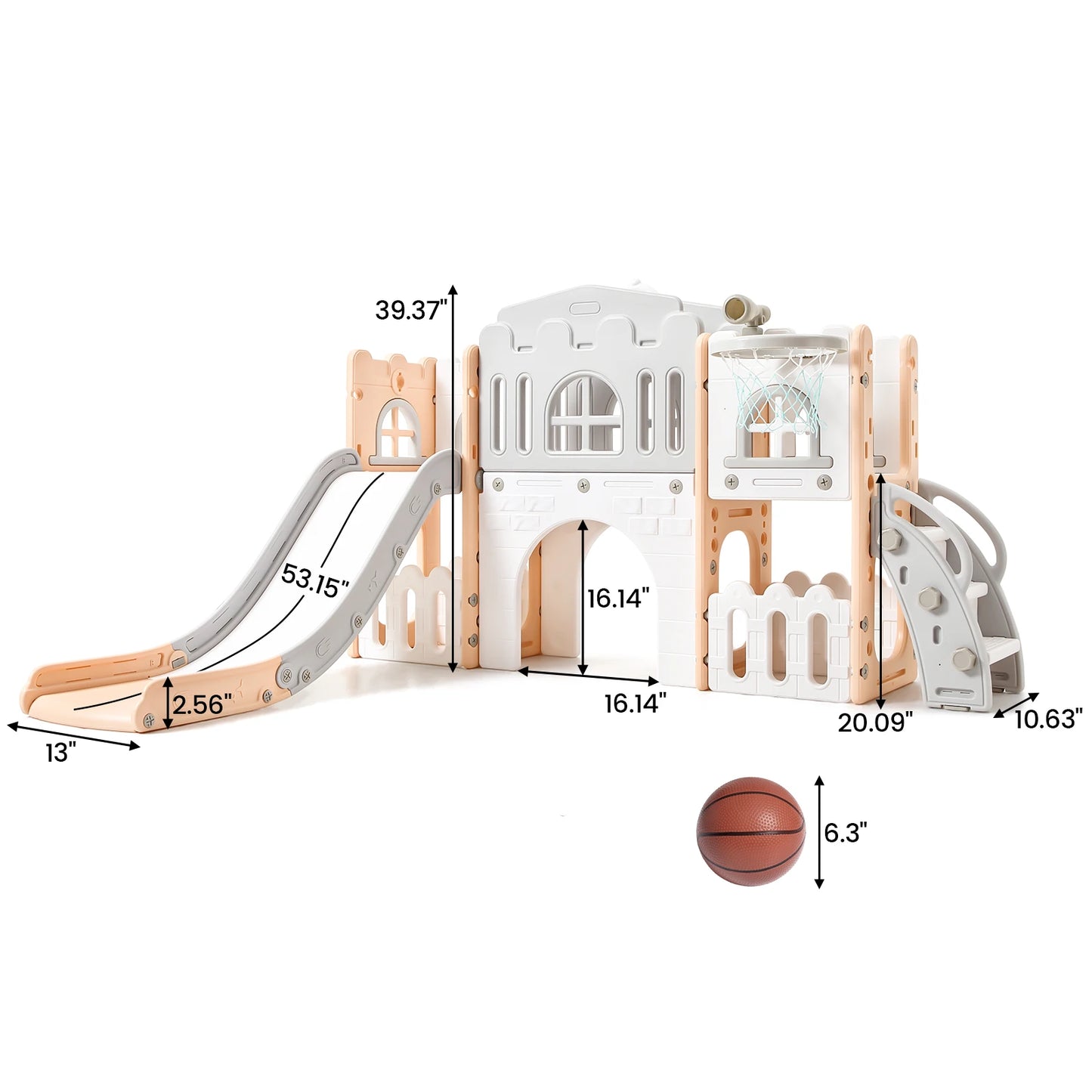 8 In 1 Toddler Slide Indoor Playground Playset Basketball Hoop