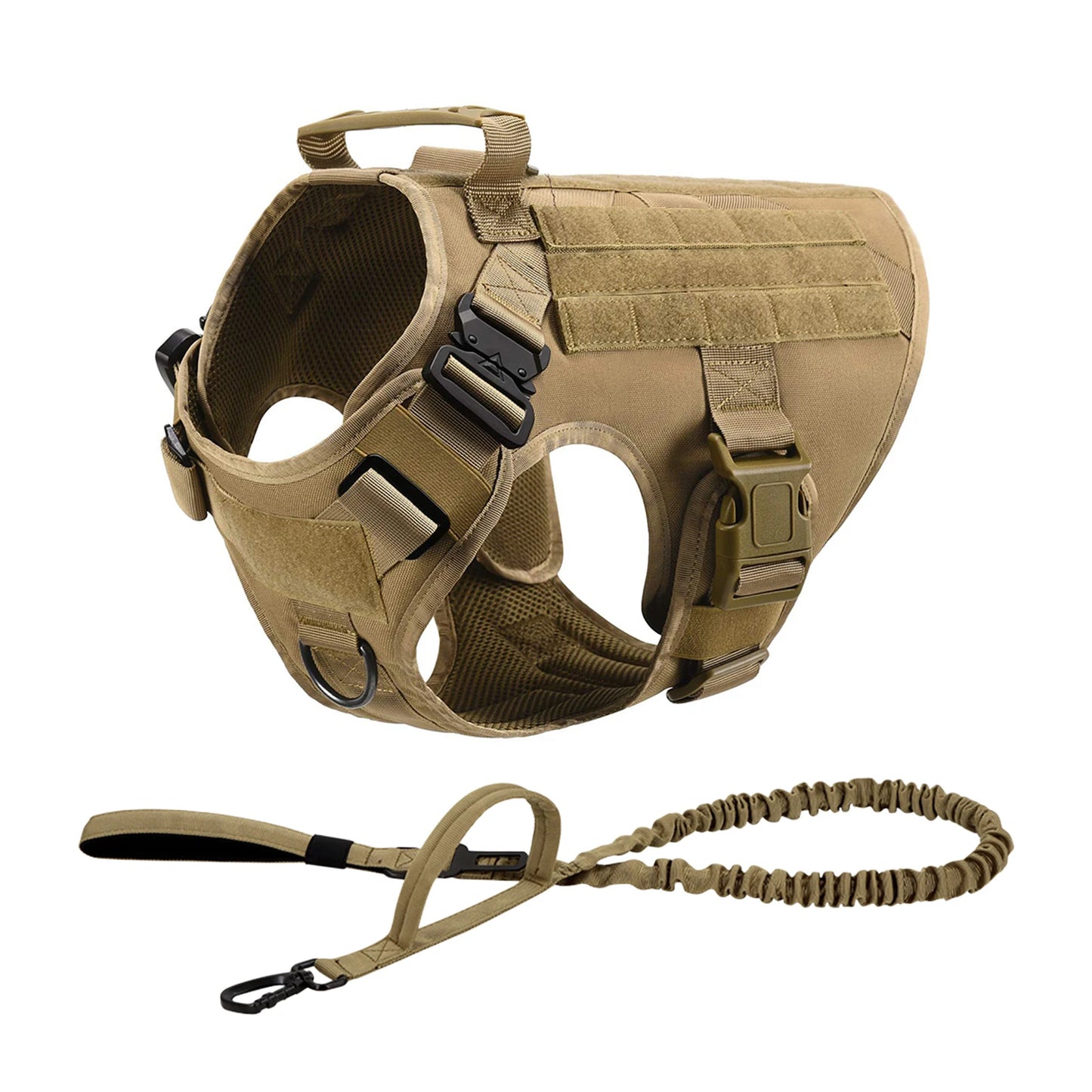 Tactical Padded Dog Harness With Quick Release Molle System